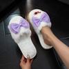 Women'S Autumn and Winter Warm Slippers with A Bow Design, Stylish Indoor Slippers for The Living Room.