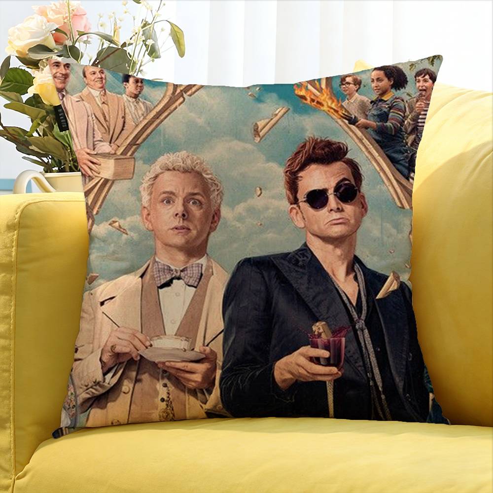 Good O-Omens New Group Various Sizes Square Pillow Case For Car Home Bedchamber Decor