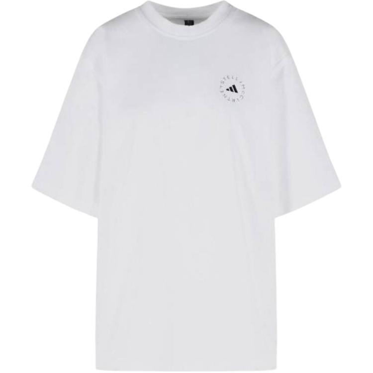 adidas Мужская футболка Stella McCartney с принтом логотипа, свободный крой, короткий рукав, топ JZ0697