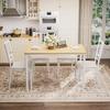 Dining table set, bar table with 4 dining chairs, industrial breakfast table for kitchen, living room, natural color and white, 110cm*60cm*76.5cm