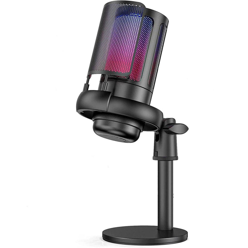 RGB Проводной микрофон-конденсатор для игр, пения, прямых трансляций и записи со звуковой картой (ME6S)