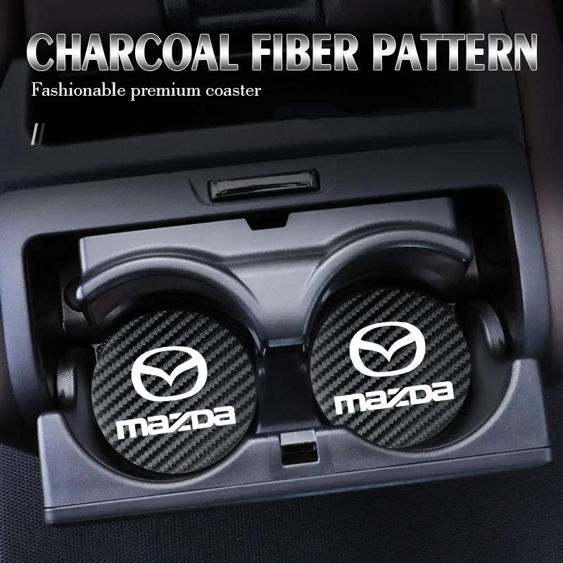 Creative Sport Car Water Cup Coaster Mat for Mazda CX5 CX30 Axela Atenza Interior Styling
