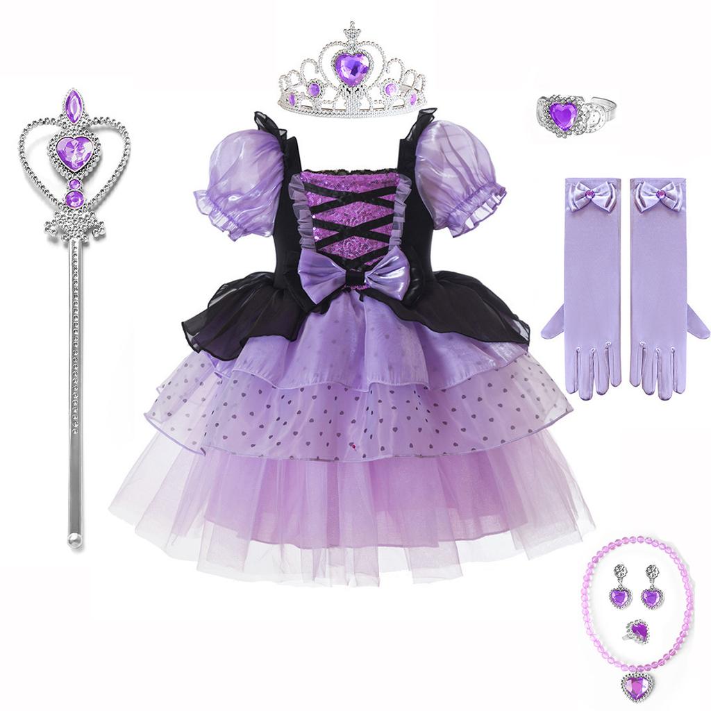 Хэллоуин Платье для девочки Вампир Пышное Платье принцессы для девочек и детей Костюм для вечеринки Лолита