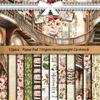 12 Sheets Retro Base Material Academic Background Paper for Journaling - European & American Collage Stickers
