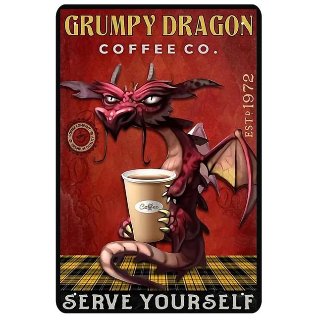 Винтажная металлическая жестяная табличка Drink Coffee Настенная декоративная табличка для мужской пещеры Домашнего кафе Сада Клуба Бара Ретро Железный художественный постер