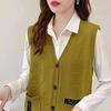 Retro Knitted Vest Cardigan Spring Autumn Loose Design Sense Small Sweater Tank Top Women Outwear Sweater Vest Female