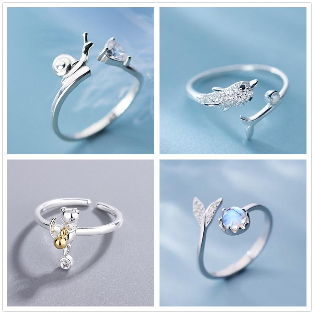 Регулируемое кольцо с милыми животными, ювелирные изделия, открытые кольца для влюбленных пар, дамы, подарки на День святого Валентина
