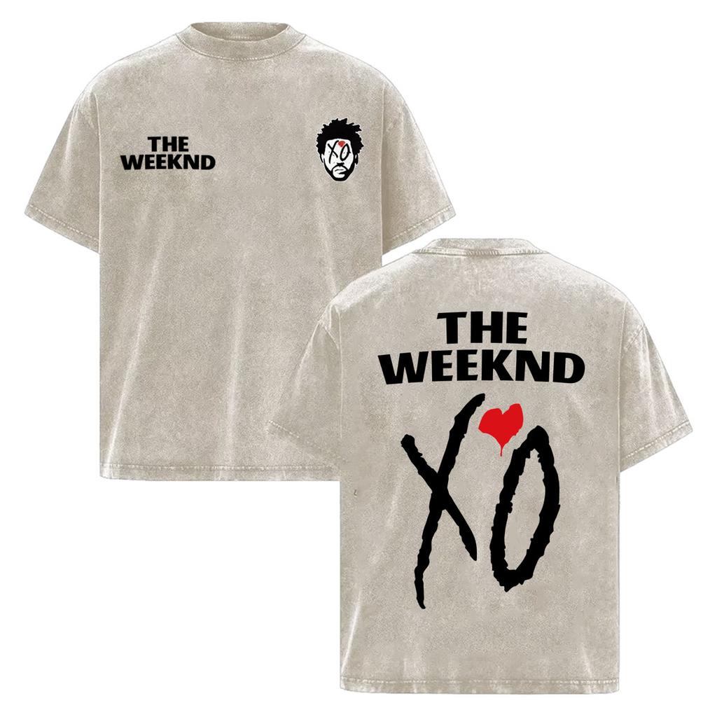 The Weeknd "one of The Girls" Letters Print T-Shirt Men Women Hip Hop Vintage Washed T-shirts High Quality Casual Cotton T Shirt