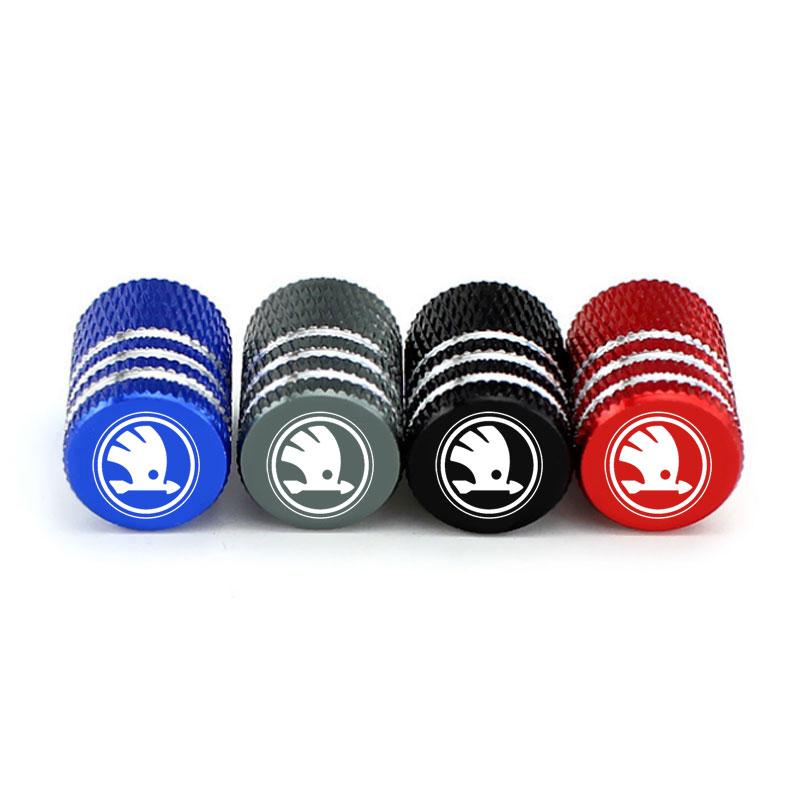 PIUE7 Car Tire Valve Stems Cap Tire Valve Cap Tire Wheel Stem For Skoda octavia 2 a7 a5 rapid fabia yeti superb SCALA virs Accessories