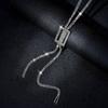 Elegant Long Length Waterproof Crystal Necklace With Geometric Design For Fashionable Women