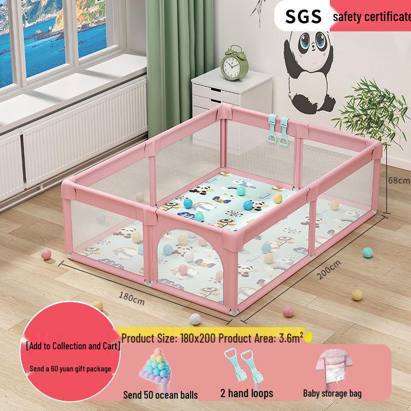Бесплатная доставка Детский манеж с прикроватным бортиком и детским ковриком для ползания