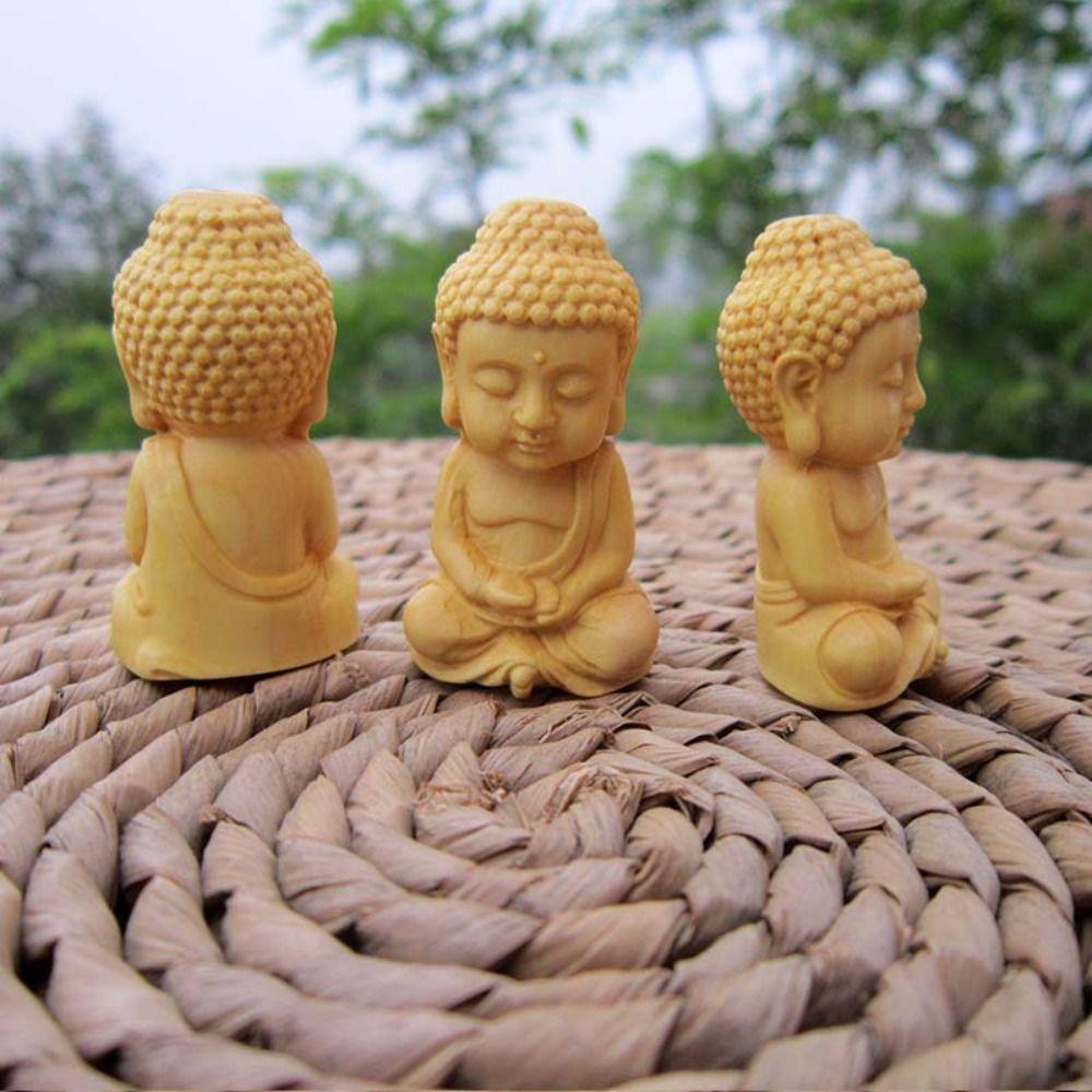 Buddha DIY Handicraft Home Decor Buddha Statue Little Monk Figurines Car Ornament Key Chain Pendant