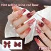 10Pcs Bow Resin Nail Art Decoration Claret 3D Long Ribbon Bowknot Ornament Nail Charm Jewelry Design Kawaii Diy Accessories