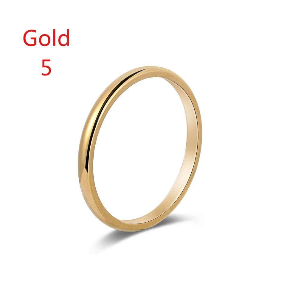 Women Girl Size 3-10 Party Jewelry 2MM Thin Ring Stainless Steel Plain Band Finger Knuckle