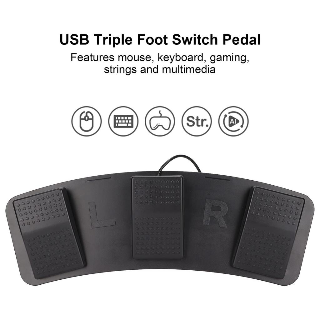 USB Triple Foot Switch Programmable Computer Keyboard Shortcut Customized Combination Keys for Video Game Control Photoelectric Switch Pedal, Keys,