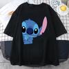 Lilo Stitch Print Women Casual T-Shirt Women Men Summer T Shirts Girl Boy Casual Fashion Clothes Top Tee Female Clothing