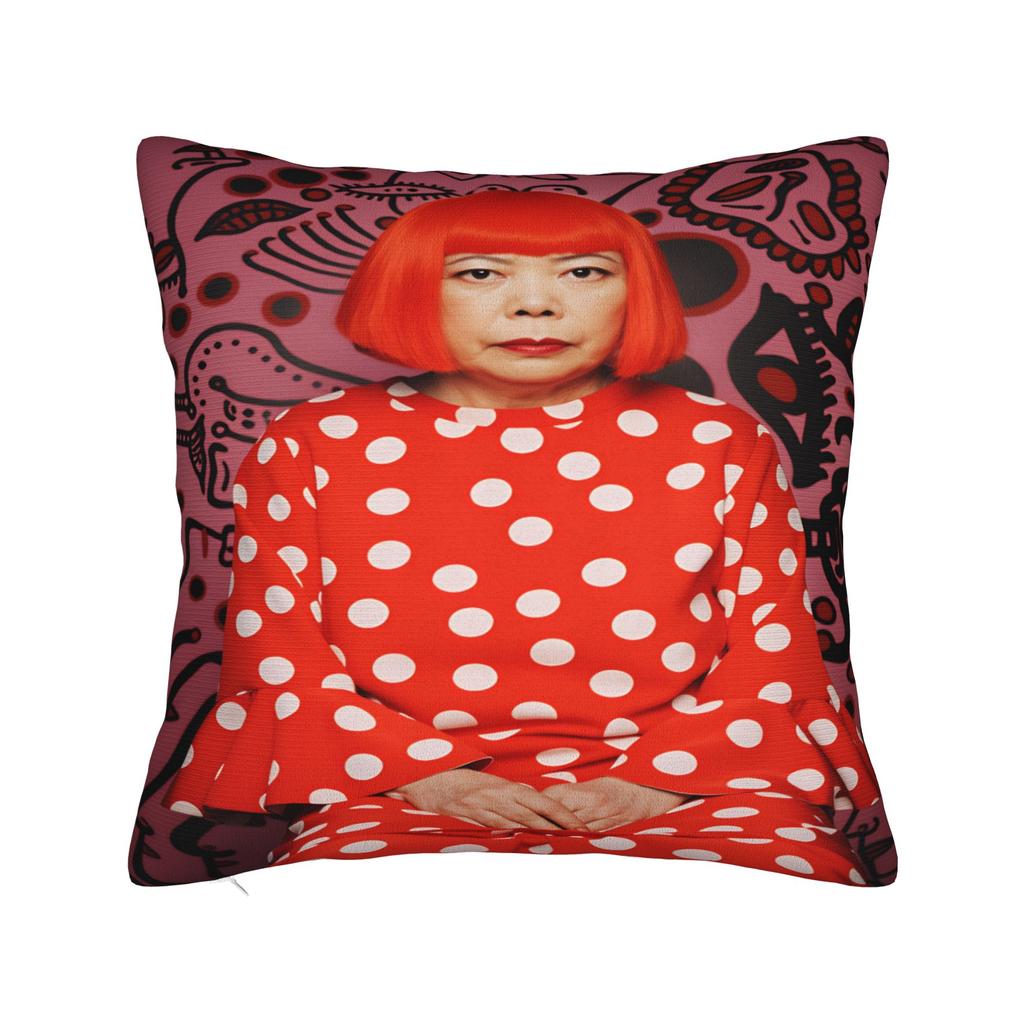 Yayoi Kusama Abstract Face Pillow Case Japanese Artist Custom Pillow Cover For Chair Sofa Home Decor Kawaii Cushion Cover
