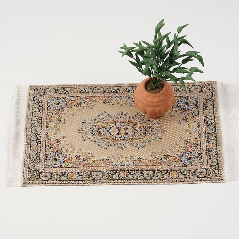 House Decor Turkish Style Dollhouse Carpet Floor Coverings Doll Accessories Miniature Weaving Rug