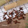 100 Pieces Wooden Cross Charms Fashion Small Pendants for DIY Necklace Bracelet