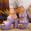 Модные женские босоножки на высоком каблуке летняя обувь для женщин босоножки на каблуках слипоны на платформе сандалии Mujer модные босоножки на каблуке женские