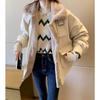 Vintage Corduroy Jacket Women Streetwear Oversized Lamb Wooln Coats Winter Ladies Korean Pockets Fleece Thicken Outwear Tops
