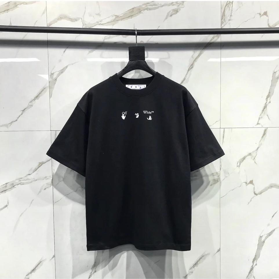 Off-White 2025 Лето Новый Мир Охрана Окружающей Среды Зеленое Дерево Граффити Печать Классическая Футболка С Коротким Рукавом Для Мужчин и Женщин