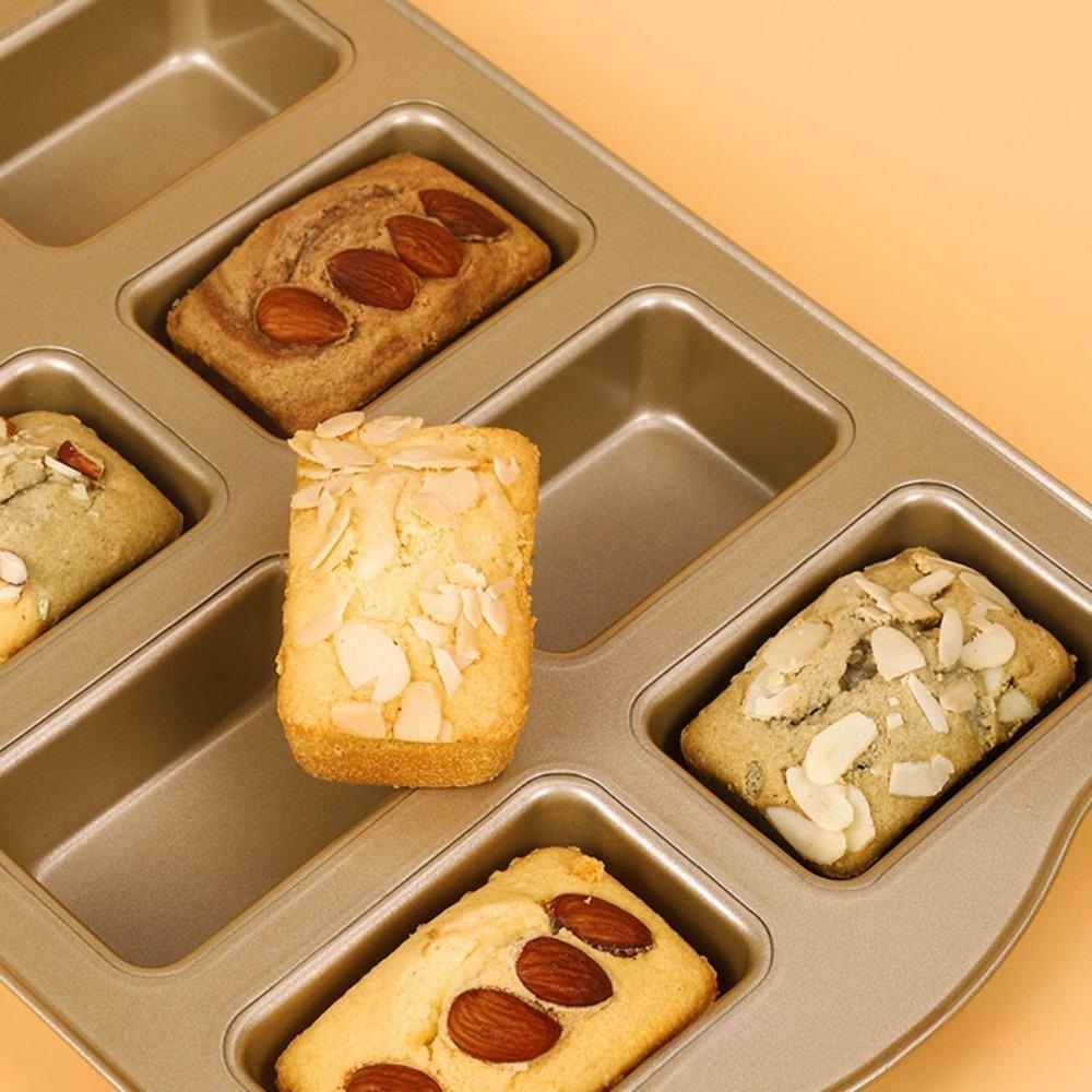 8-Cavity Mini Loaf Pans Carbon Steel Baking Mold Reusable Brownie Pan Kitchen Accessories