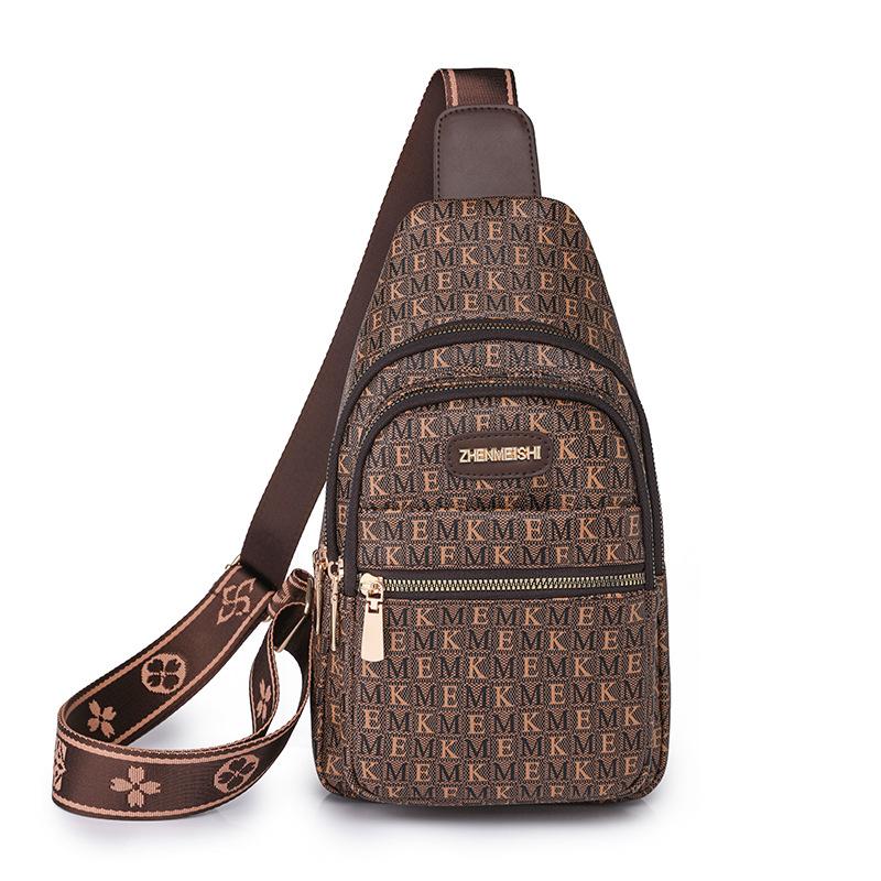 Chest Bag Women's Single Shoulder Chest Bag Crossbody Travel Soft Leather Small Backpack