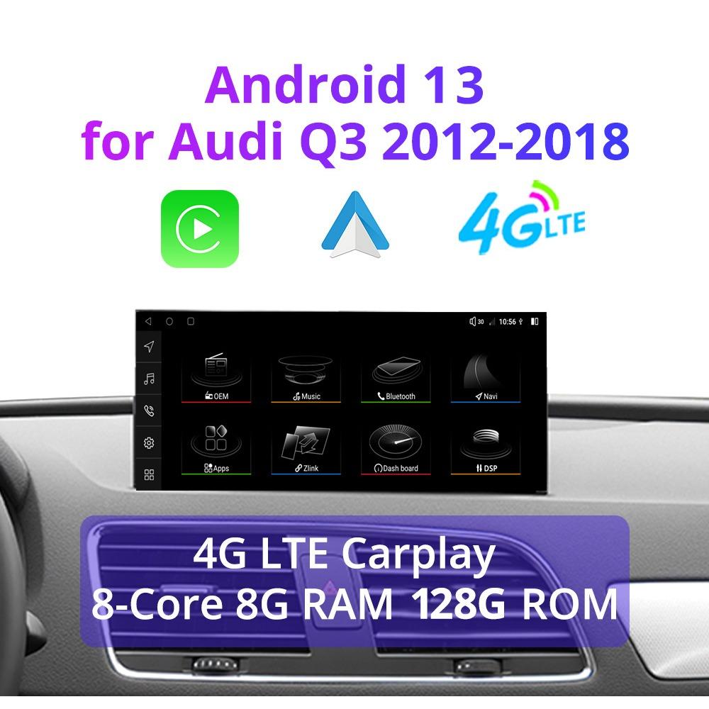 10,25'' Android 13.0 автомобильное радио для Q3 2013-2018 мультимедийный плеер навигация стерео CarPlay экран головное устройство GPS