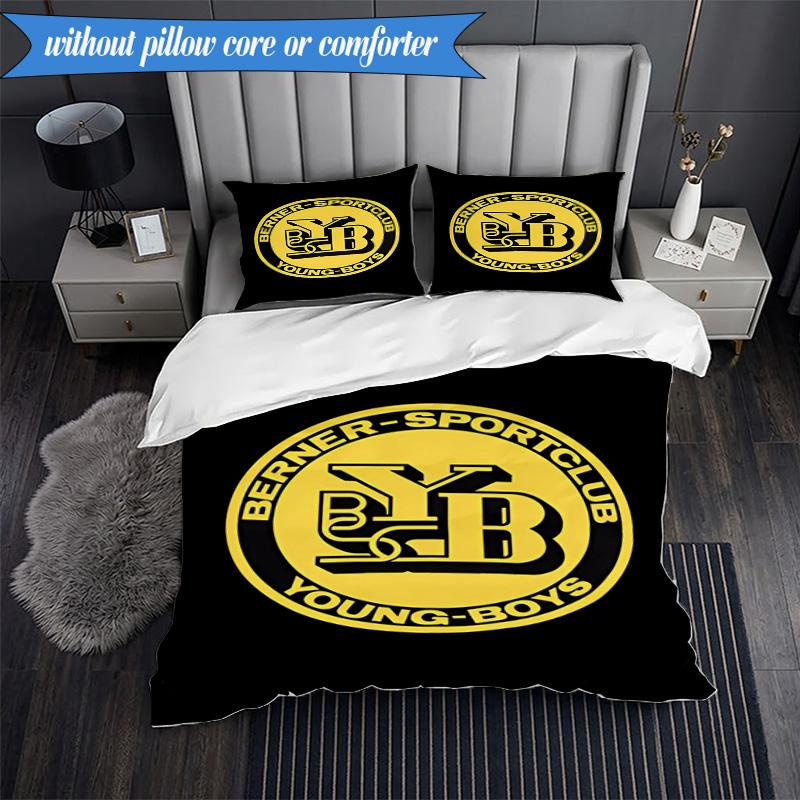 3PCS BSC Football Yellow And Black Unity Bedding Set 2D Printing (Includes 1 Duvet Cover + 2 Pillowcases Coreless), Bedroom decor,Fan gift