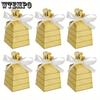 100pcs Bee Gift Boxes Beehive Gift Box with Ribbons Treat Boxes Favors Boxes for Wedding Shower Birthday Parties Festivals Decorations