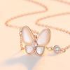 Butterfly White Mother's Necklace for Women Japanese and Korean Simple Students' Personalized Cartoon Pendant Collarbone Chain