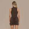 2026 European Spring/Summer Glitter Solid Color Sleeveless Bodycon Dress