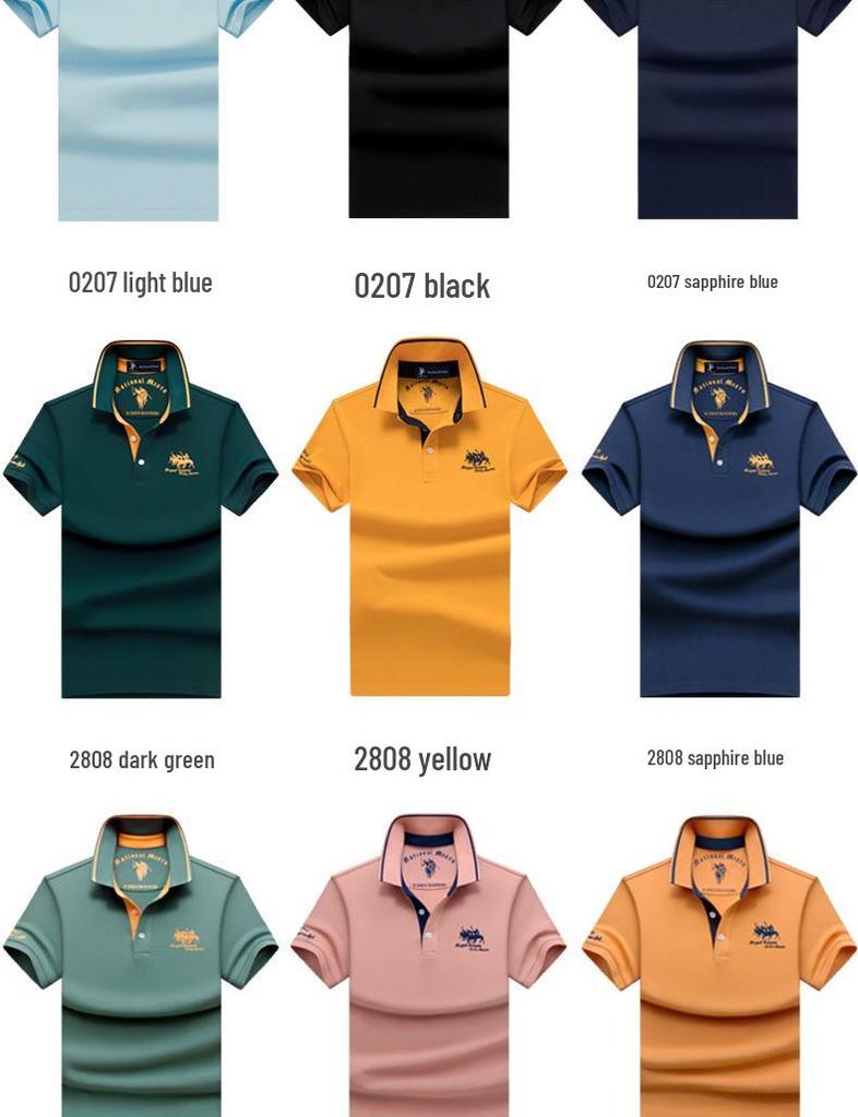 Мужская рубашка-поло премиум-класса Paul - Летняя с коротким рукавом, с лацканами, из чистого хлопка, доступна в больших размерах