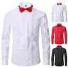 Men's Performance Long Sleeve Bow Tie Shirt Wedding Party Groom Best Man Tuxedo Shirt Business Work Commuting Casual Shirt