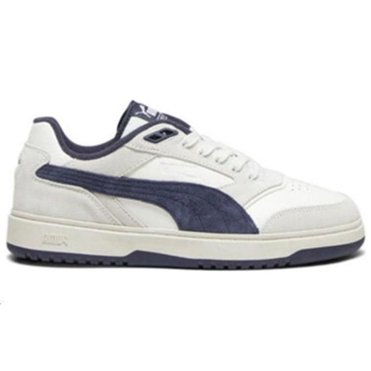 Puma Doublecourt Leather Low Top Sneakers Unisex Sneakers White Navy-Blue 393283-03