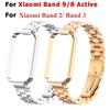 Ремешок из нержавеющей стали + чехол для Xiaomi Band 9/8 Active, металлический сменный браслет, ремешок для часов Redmi Band 2/3