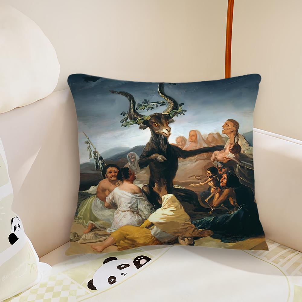 FFrancisco GGoyas  cushion cover Pillow Case Plush Fabric Soft Double Sided Print Sofa Cushion Cover Throw Pillow Covers