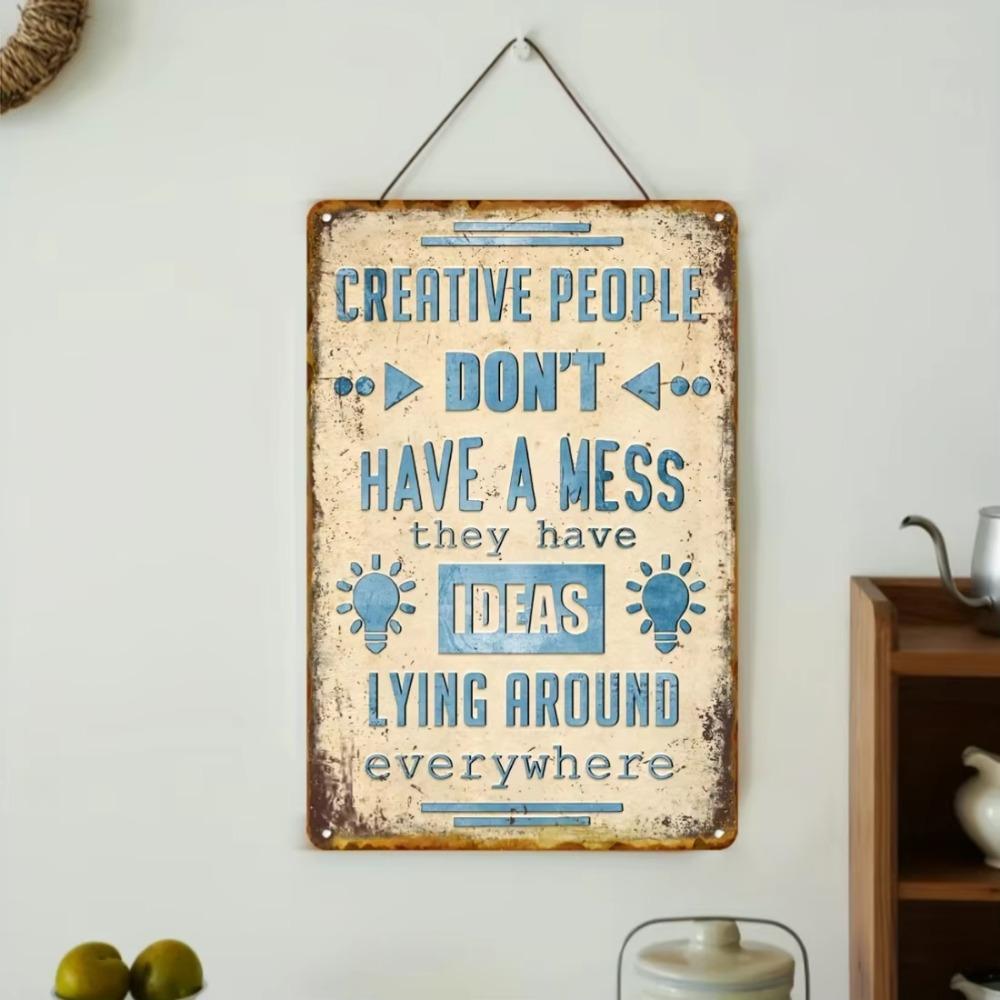 Creatives Quote Metal Sign - Yellow Tinplate Metal Painting Art Wall Art Deco Office, Home, Farmhouse, Bathroom, Bar