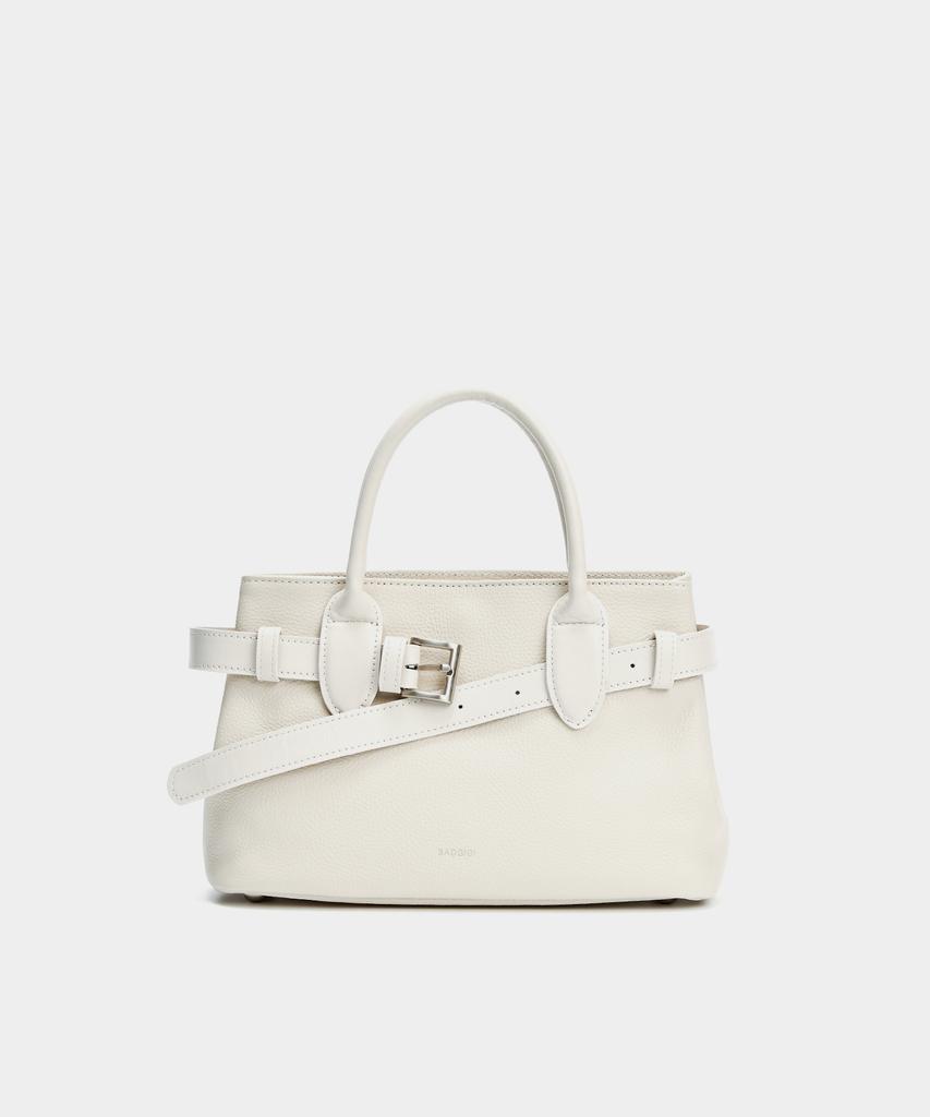 Badgigi Belt Leather Mini Tote Bag, Cream