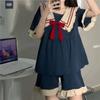 Summer New Princess Navy Style Pajamas Homewear Set for Girls Short-Sleeved Princess Sweet Cute Students Cartoon Ladies Homewear