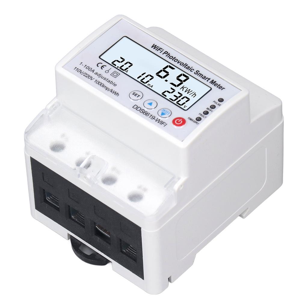 Фотоэлектрический интеллектуальный счетчик WiFi 110 В 220 В 1?100A таймер автоматического выключателя для Tuya 1PH 4P Solar двунаправленный
