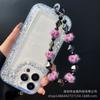Осень Зима Помпон Телефонная цепочка Акриловый Неправильный камень Короткая Леопардовый принт Подвесная цепочка Хрустальные бусины Шнурок для телефона Оптом