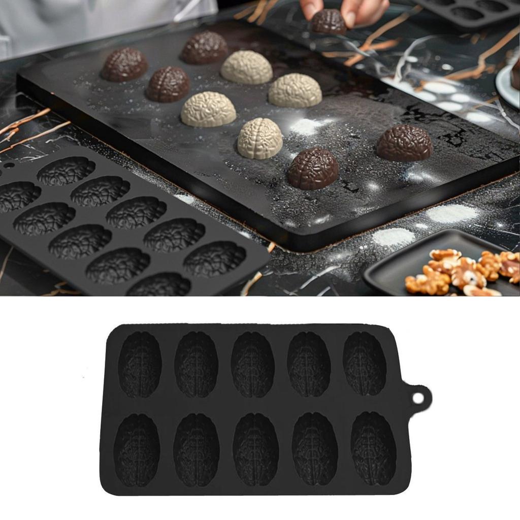 Форма для торта «Мозги» из пищевого силикона, 10 полостей, гибкая, термостойкая, для десерта, для творческой выпечки, кухонный инструмент