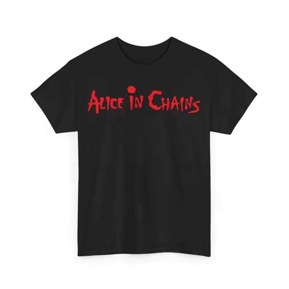 Alice In Chains LOGO Art Pattern Grunge Band T-Shirt Casual Street Style T-Shirt Suitable for Both Men and Women