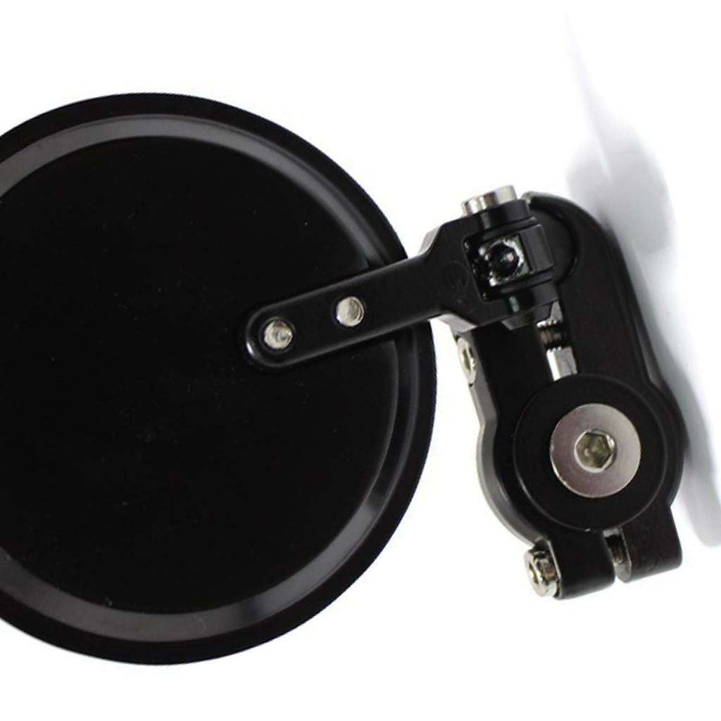 2 Pcs Motorcycle Rearview Mirror Round Folding Bar End Rear View Side Mirror Black for 78in Outer