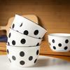Western Polka Dot Ceramic Dessert Bowl Home Tableware Salad Cooking Dishes Dinner Soup Bowl Restaurant Plate Kitchen Utensils