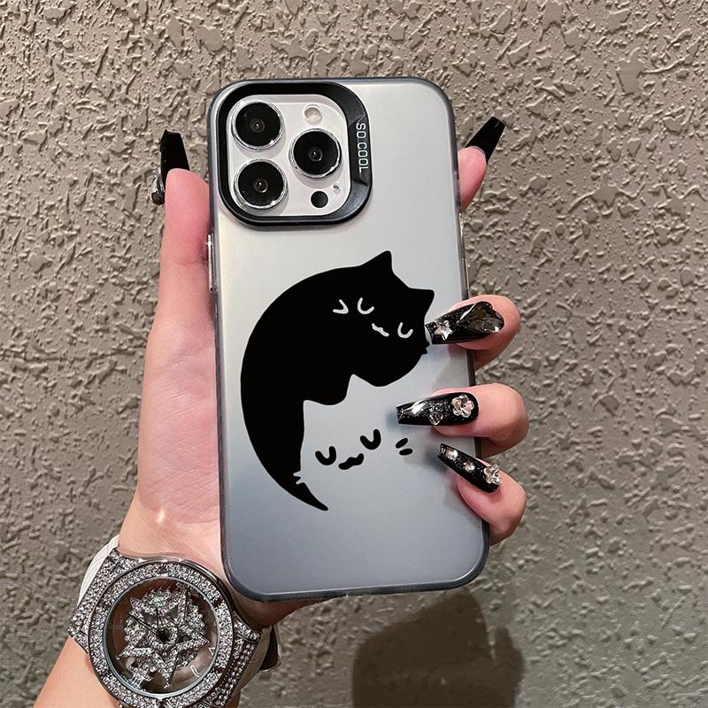 Чехлы с милым котом и собакой с леопардовым рисунком для iPhone 11, 12, 13, 15 Pro Max Plus, мини-противоударный чехол-бампер для iPhone 14, 7, XS X, защитный чехол для телефона