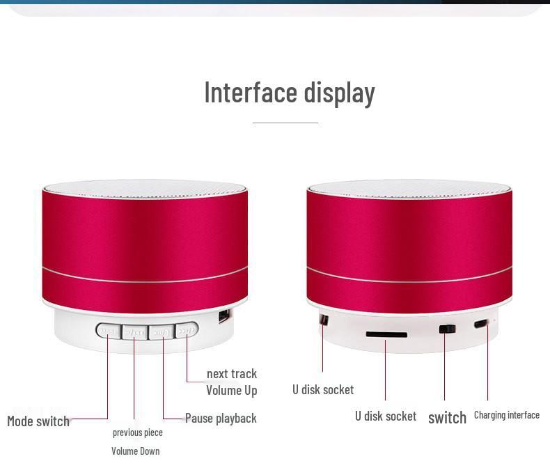 A10 Мини Металлический Bluetooth Динамик с Сабвуфером, USB, Беспроводной и Поддержкой Карт для Мобильного Телефона, Компьютера и Ноутбука.