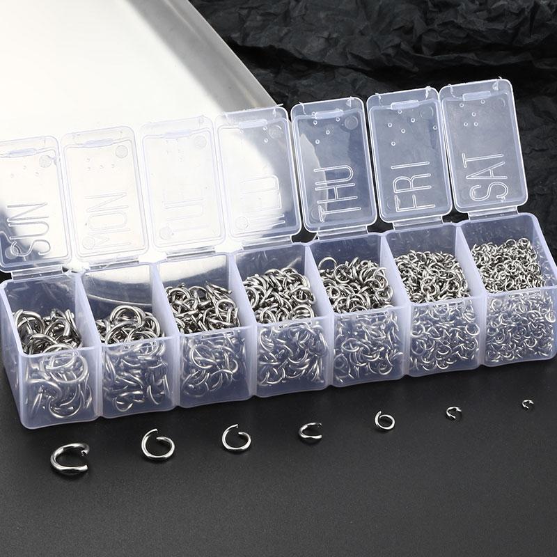 Assorted Size Stainless Steel Jump Ring Connector Craft Waterproof Accessories for Pendant Chainmail Necklace Jewelry Diy Making